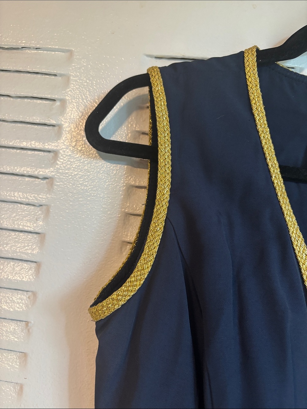 Joseph Ribkoff Navy Gold Trim Midi Dress | Luxury Metallic Braid | Size 10 - Picture 8 of 16